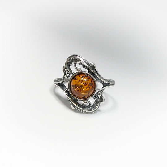 Cognac Amber Ring - Rocks and Gems Canada