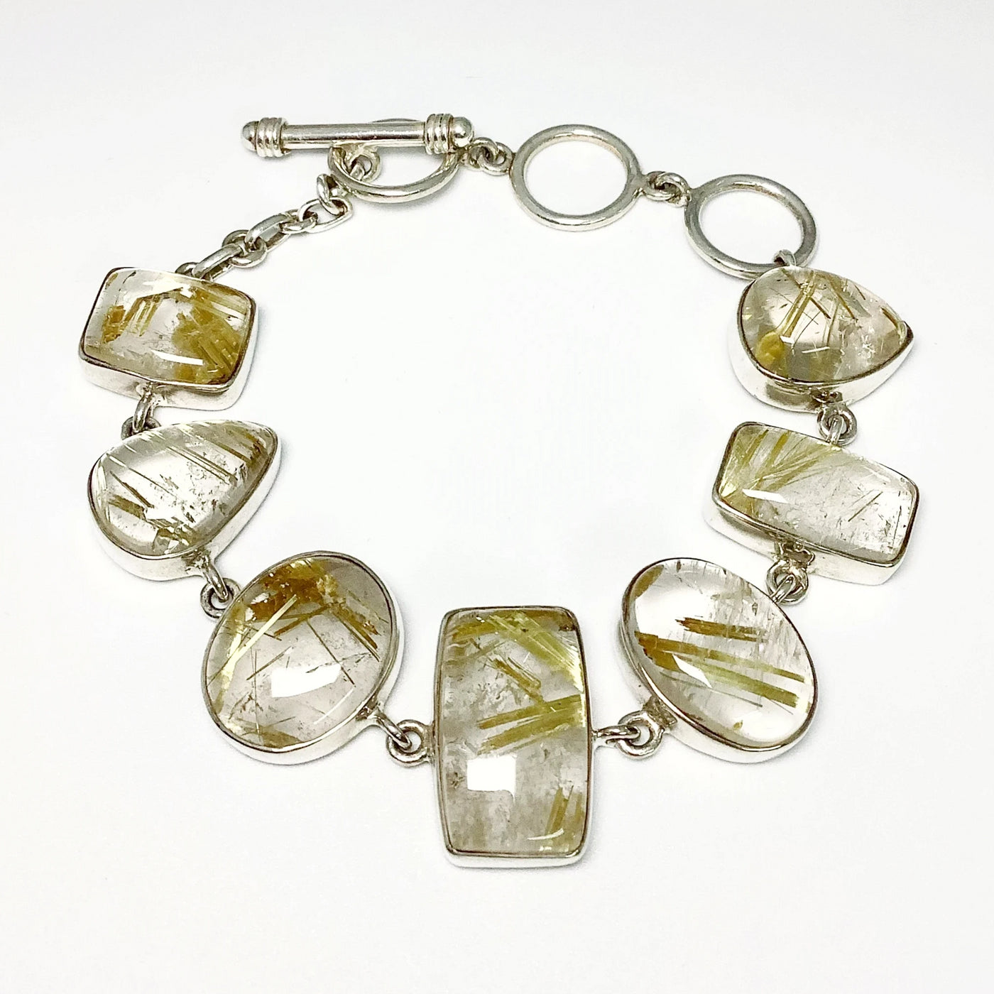 Rutilated Quartz Sterling Silver Bracelet