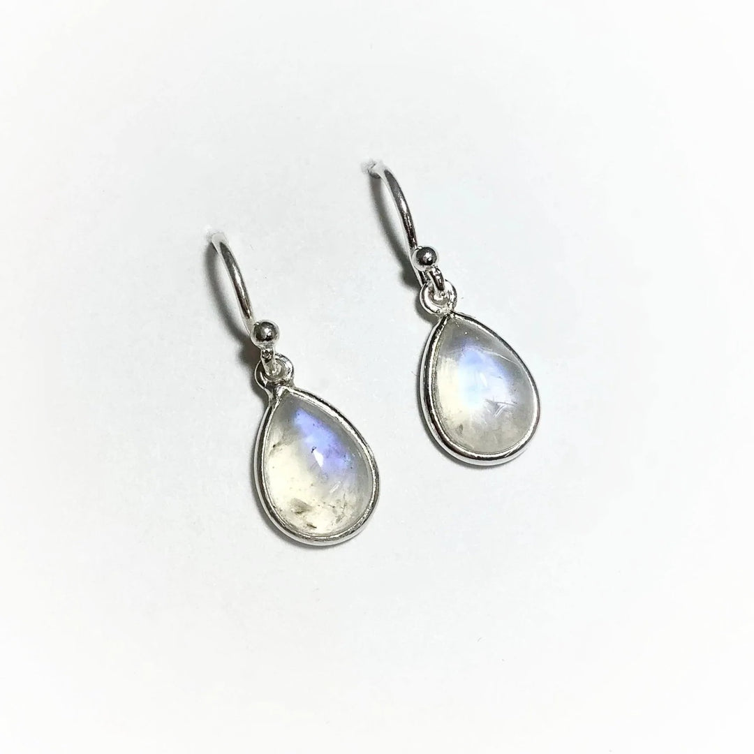 Rainbow Moonstone Dangle Earrings - Rocks and Gems Canada
