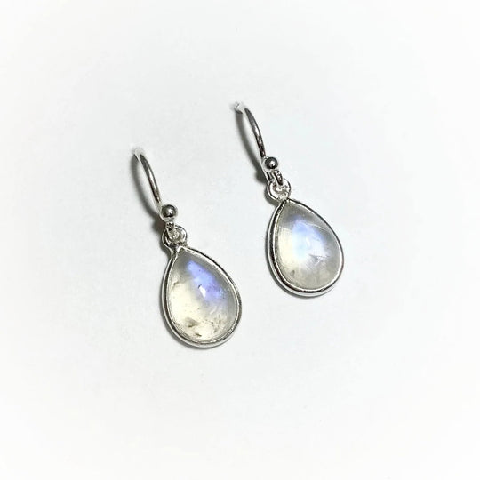 Rainbow Moonstone Dangle Earrings - Rocks and Gems Canada