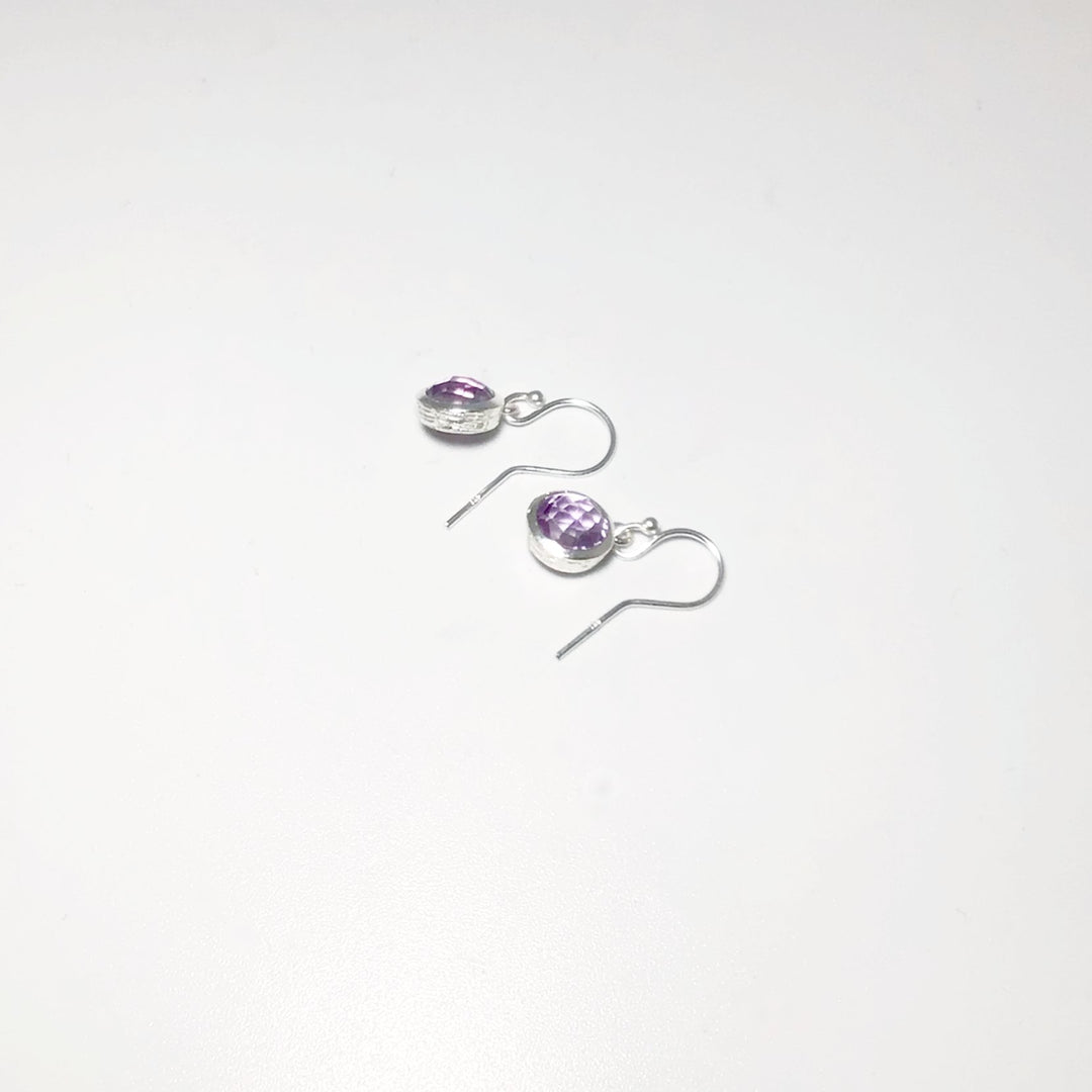 Amethyst Faceted Dangle Earrings - Rocks and Gems Canada