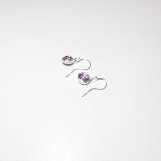 Amethyst Faceted Dangle Earrings - Rocks and Gems Canada