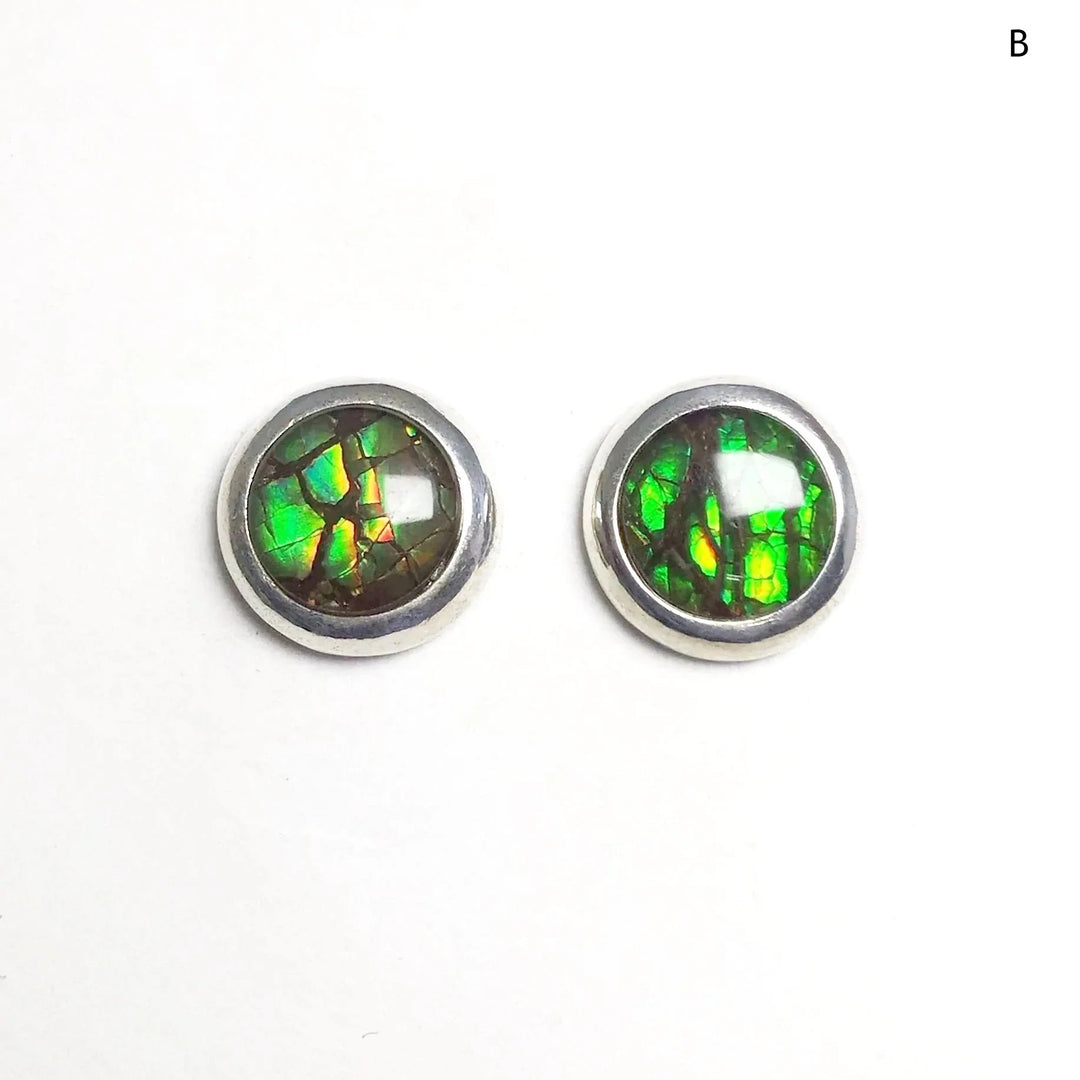 Alberta Ammolite Stud Earrings - Rocks and Gems Canada