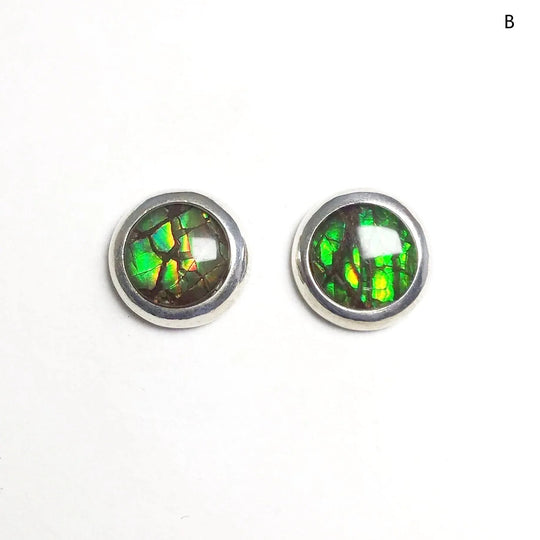 Alberta Ammolite Stud Earrings - Rocks and Gems Canada