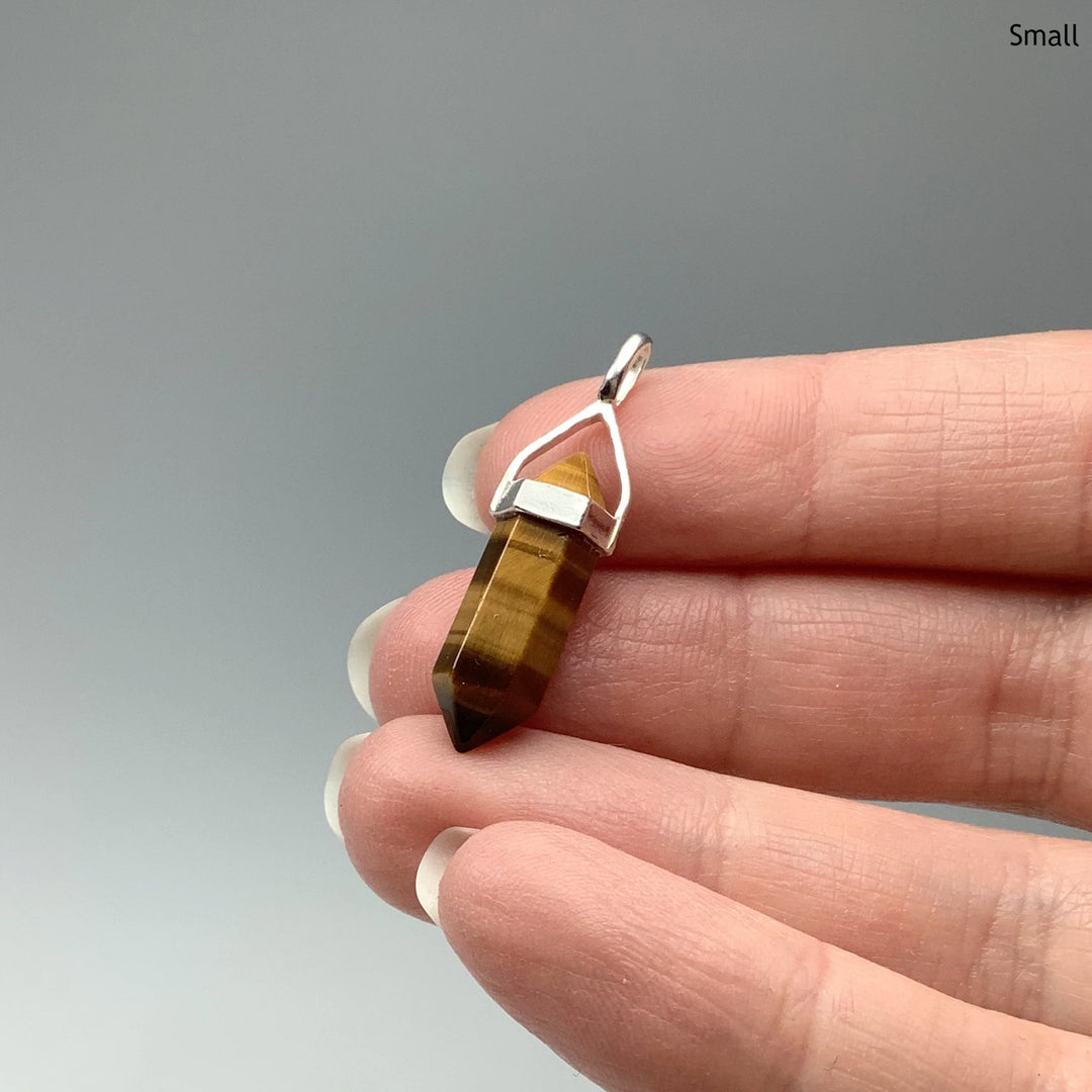 Gold Tiger Eye Double Terminated Point Pendant - Rocks and Gems Canada