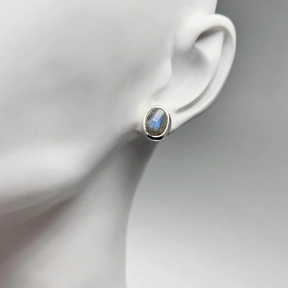 Labradorite Stud Earrings - Rocks and Gems Canada