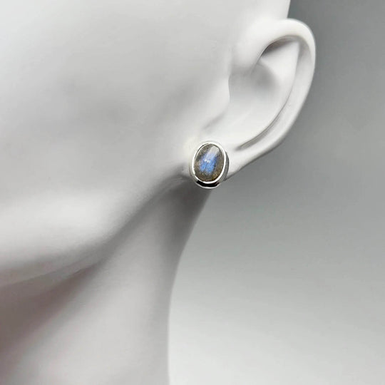 Labradorite Stud Earrings - Rocks and Gems Canada