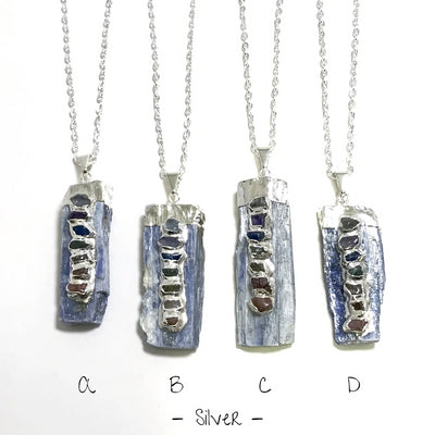 Kyanite with Chakra Gemstones Necklace