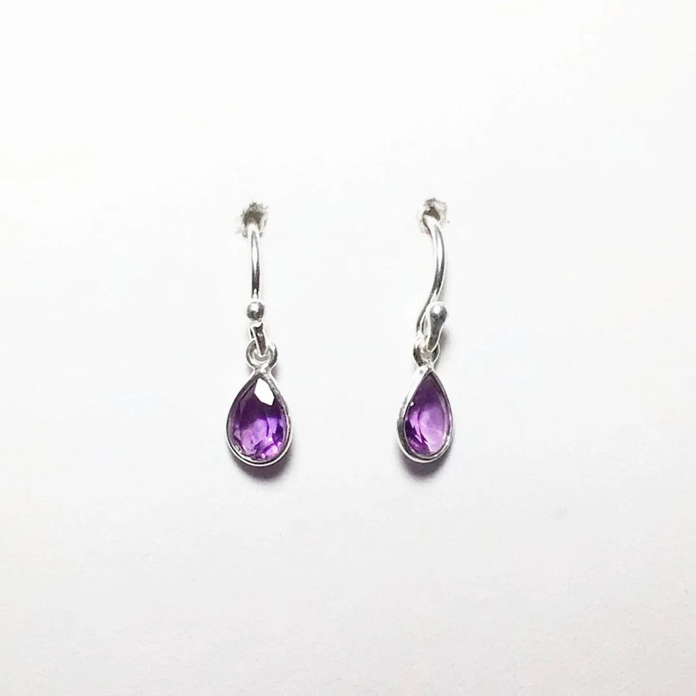 Amethyst Faceted Dangle Earrings - Rocks and Gems Canada
