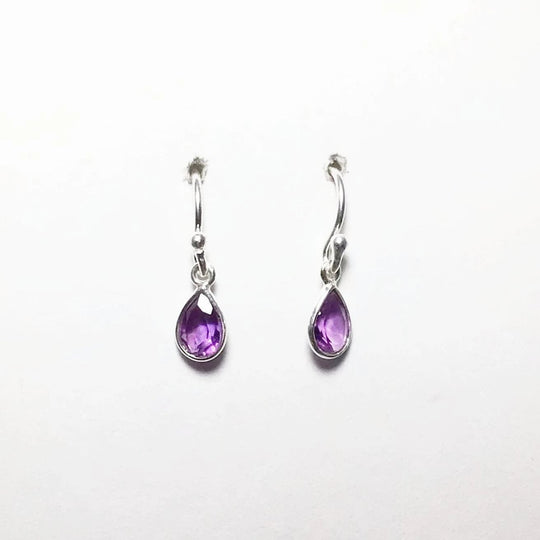 Amethyst Faceted Dangle Earrings - Rocks and Gems Canada