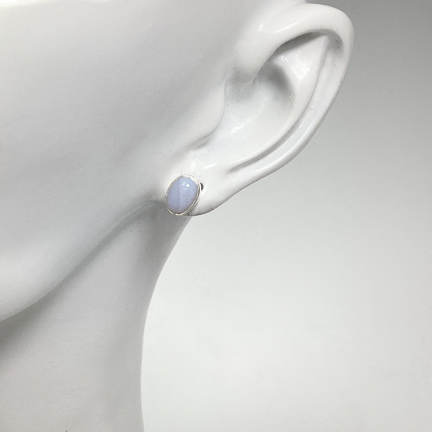 Blue Lace Agate Stud Earrings