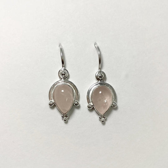 Rose Quartz Dangle Earrings - Rocks and Gems Canada