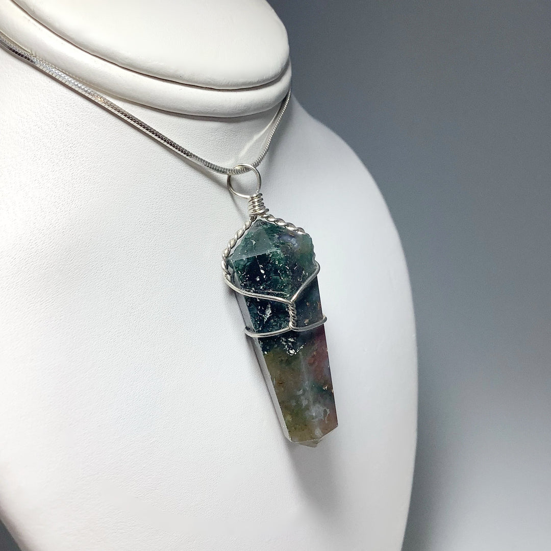 Wire Wrapped Indian Agate Pendant - Rocks and Gems Canada