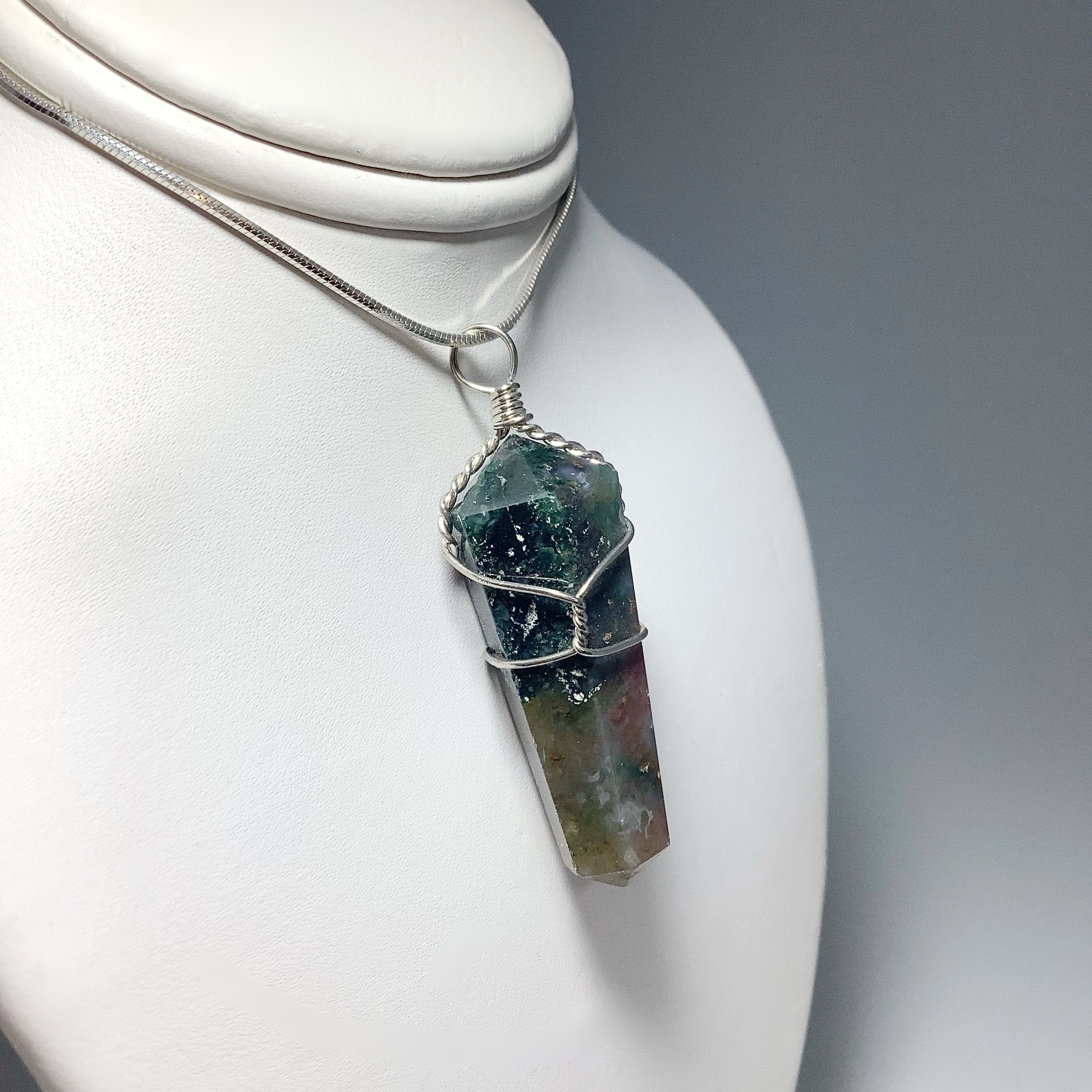 Wire Wrapped Indian Agate Pendant - Rocks and Gems Canada