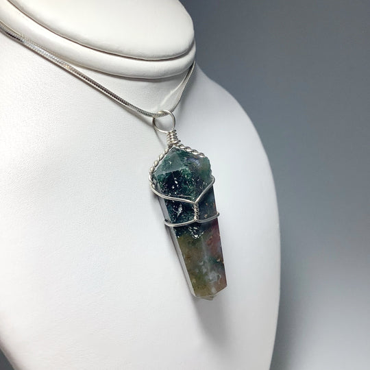 Wire Wrapped Indian Agate Pendant - Rocks and Gems Canada
