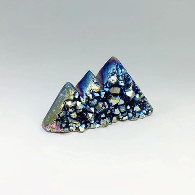 Blue Rainbow Amethyst Druze Cluster Mountain Carving