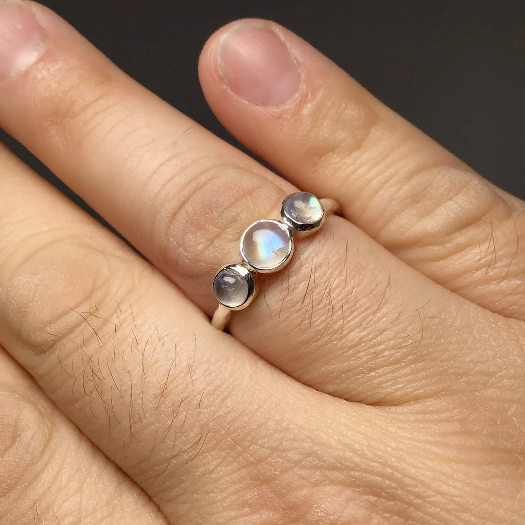 Rainbow Moonstone Ring - Rocks and Gems Canada