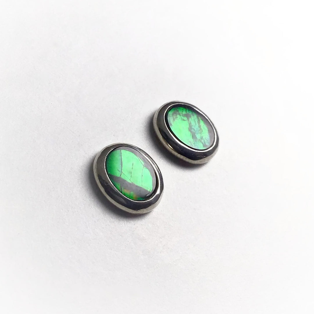 Alberta Ammolite Stud Earrings - Rocks and Gems Canada