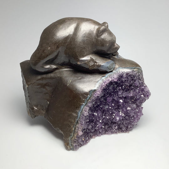 Amethyst Bear Carving - Rocks and Gems Canada