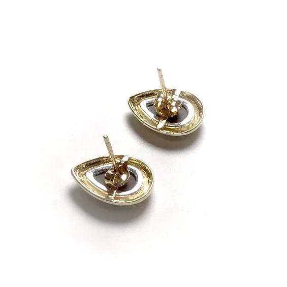 Alberta Ammolite 14K Gold and White Gold Stud Earrings - Rocks and Gems Canada