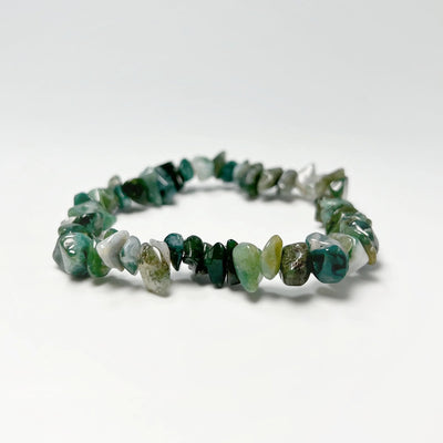 Moss Agate Chip Beaded Bracelet