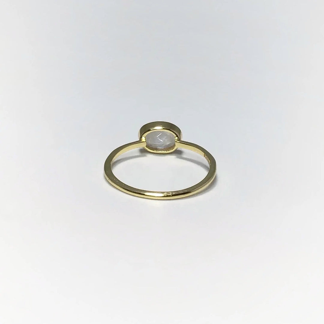 Rainbow Moonstone Gold Finish Ring - Rocks and Gems Canada