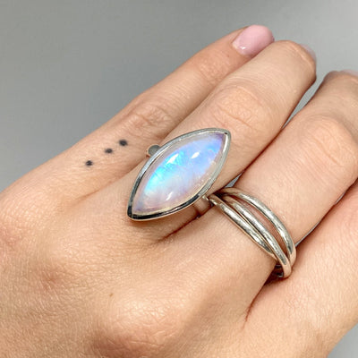 Rainbow Moonstone Ring - Size 5