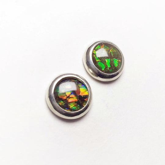 Alberta Ammolite Stud Earrings - Rocks and Gems Canada