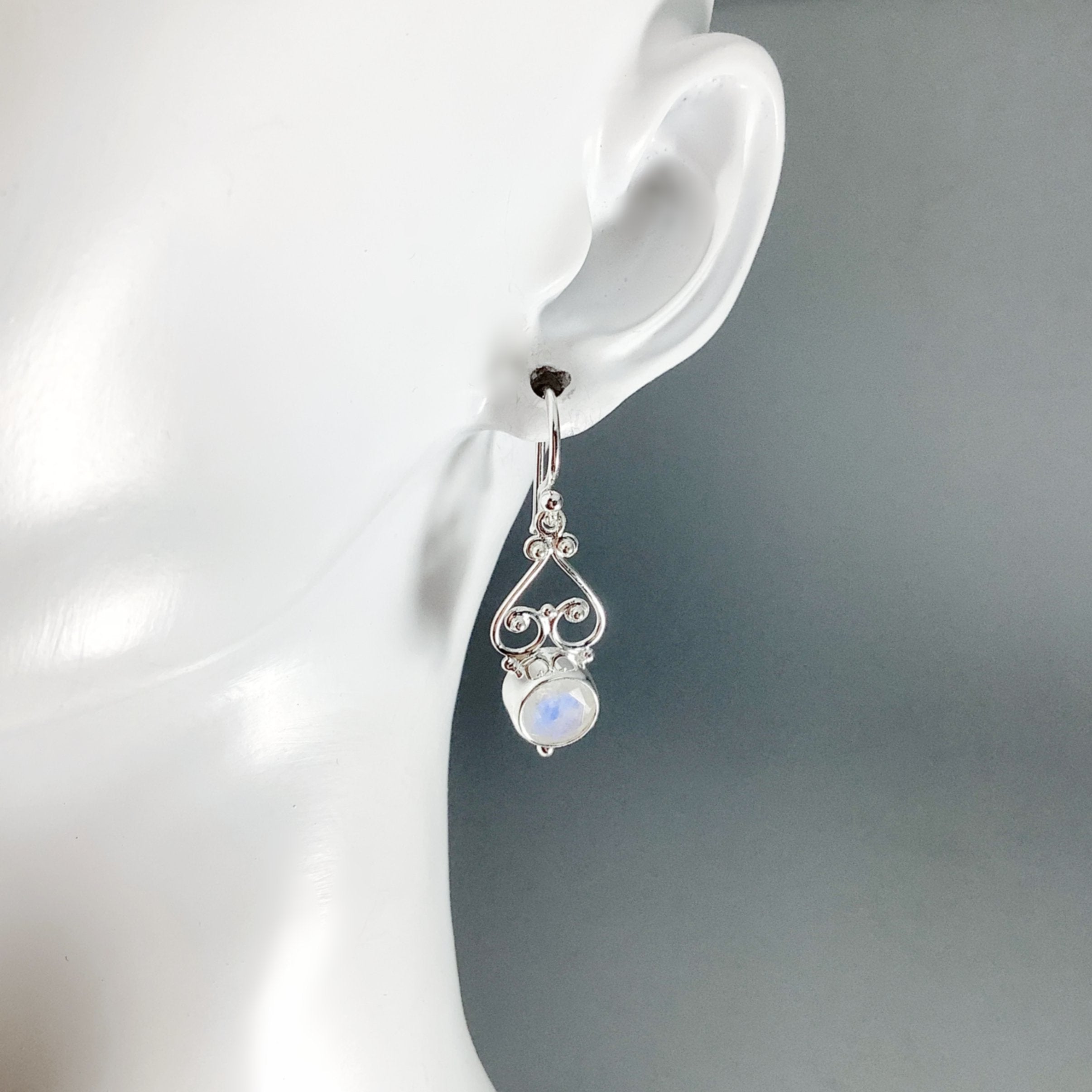 Rainbow Moonstone Dangle Earrings - Rocks and Gems Canada
