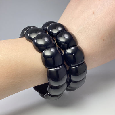 Chunky Black Onyx Beaded Bracelet