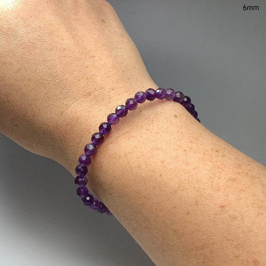 Amethyst Faceted Beaded Bracelet - Rocks and Gems Canada