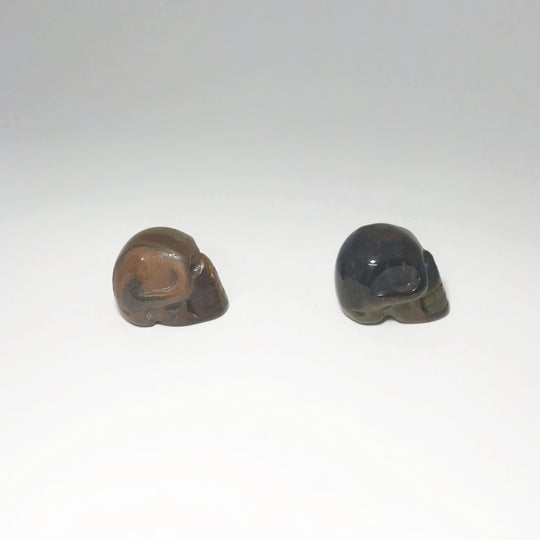 Carved Tiger Eye Skull - Rocks and Gems Canada