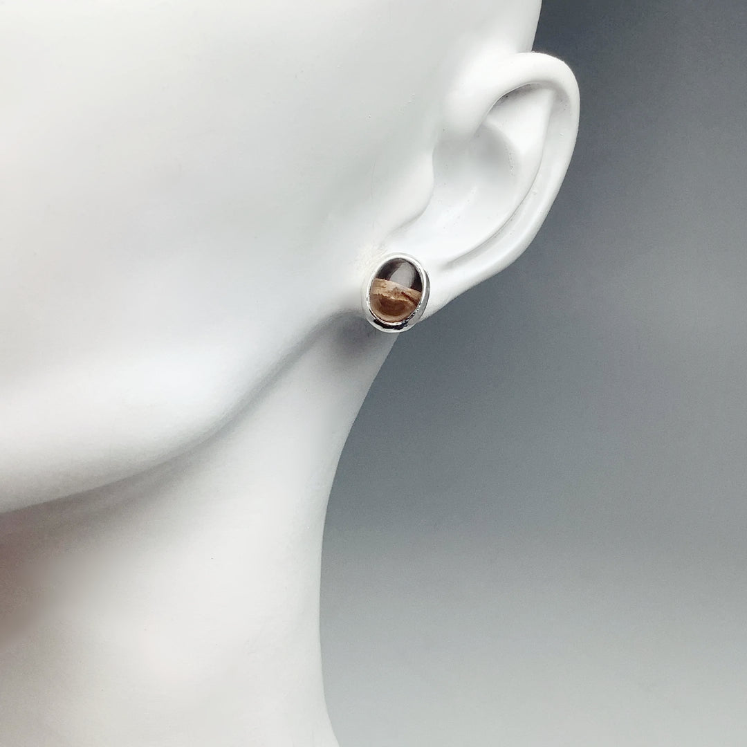 Smoky Quartz Stud Earrings - Rocks and Gems Canada