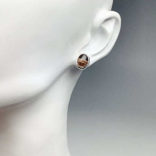 Smoky Quartz Stud Earrings - Rocks and Gems Canada