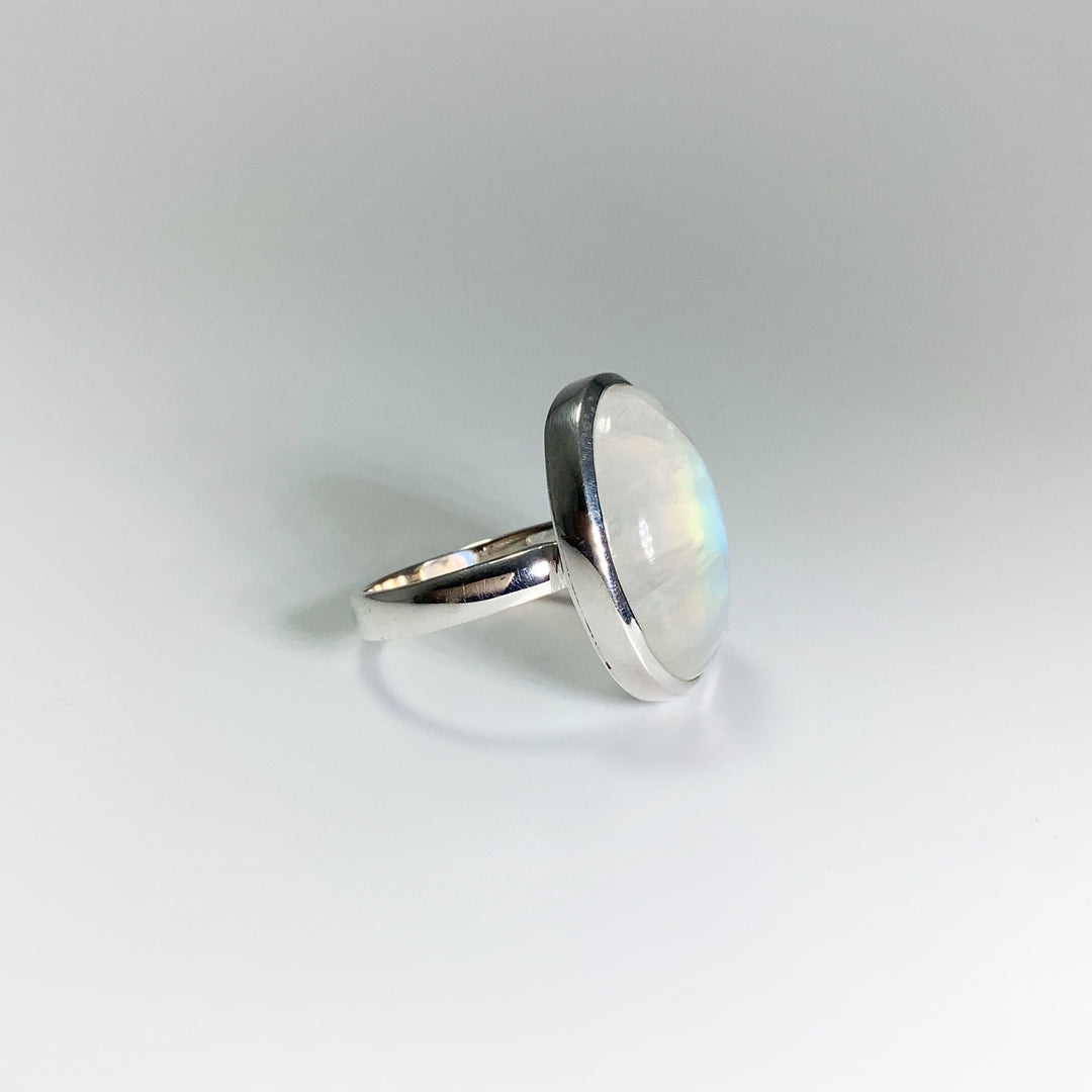 Rainbow Moonstone Ring - Size 7.25 - Rocks and Gems Canada