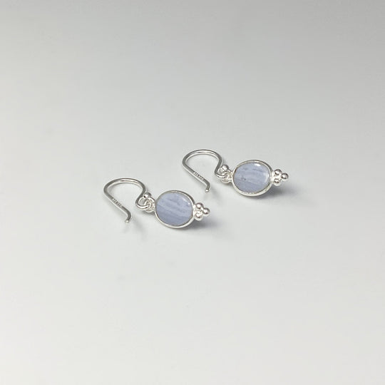 Blue Lace Agate Dangle Earrings - Rocks and Gems Canada
