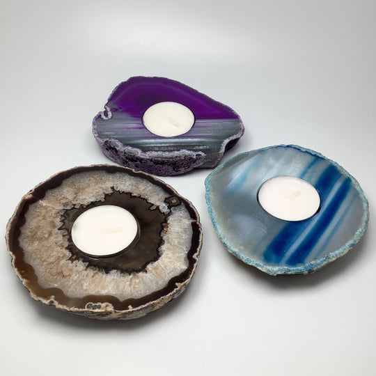 Agate Candle Holder - Rocks and Gems Canada