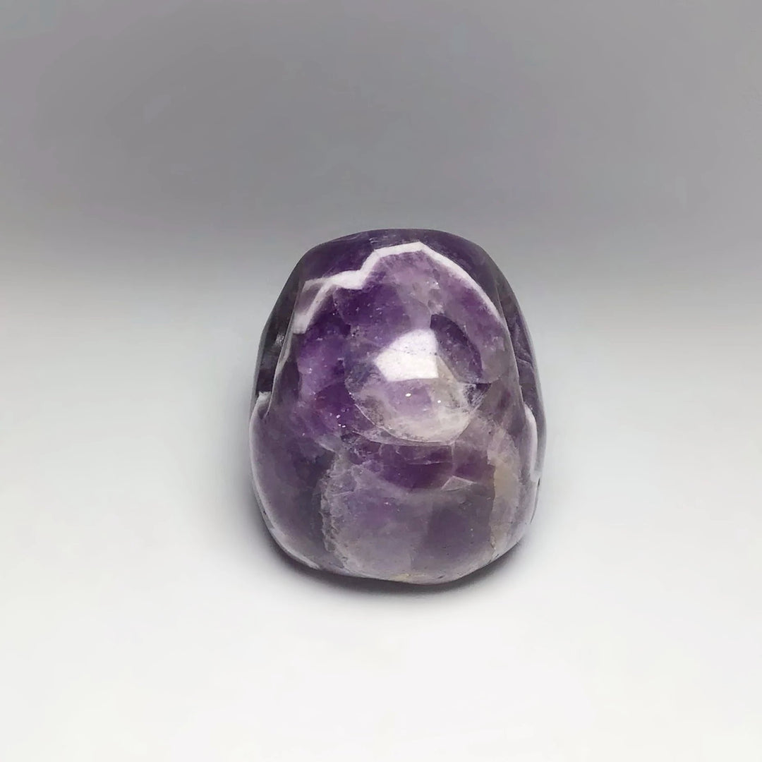 Carved Chevron Amethyst Crystal Skull - Rocks and Gems Canada