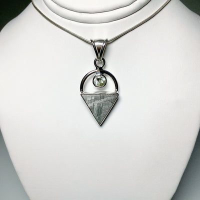 Muonionalusta Meteorite and Green Amethyst Pendant