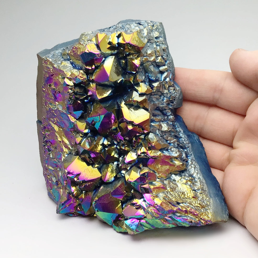 Rainbow Amethyst Druze Cluster Stand Up - Rocks and Gems Canada