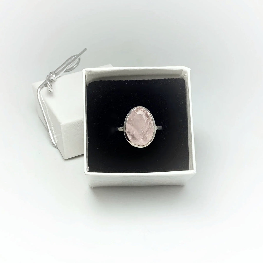 Raw Rose Quartz Ring - Rocks and Gems Canada