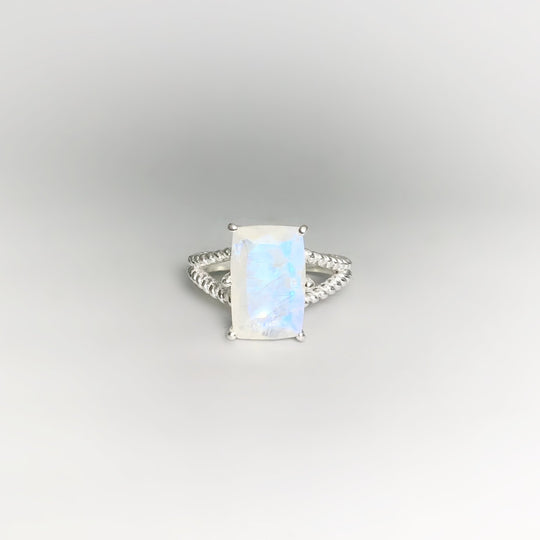 Rainbow Moonstone Ring - Rocks and Gems Canada