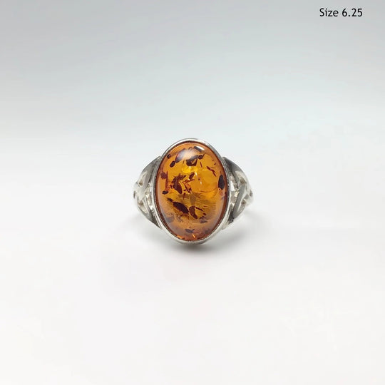 Cognac Amber Ring - Rocks and Gems Canada