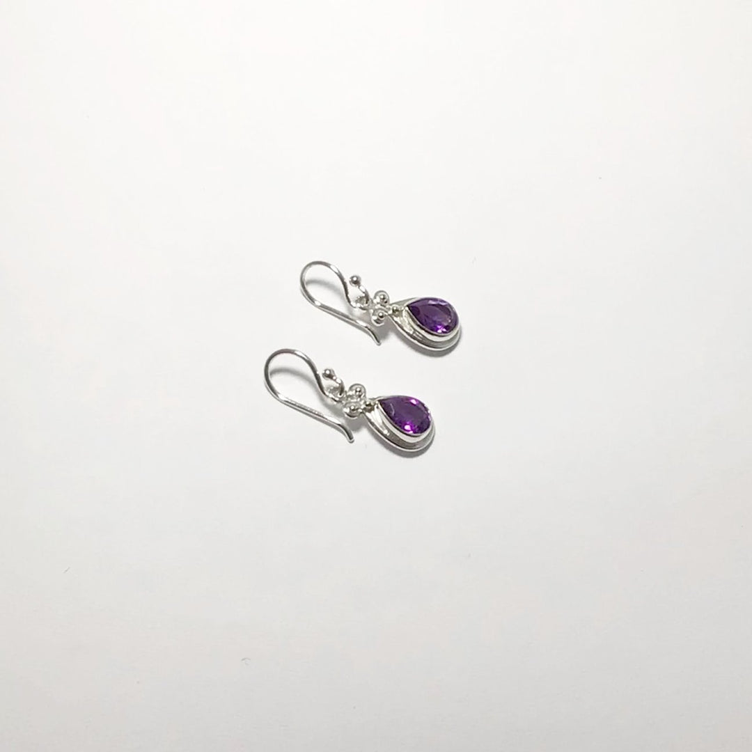 Amethyst Faceted Dangle Earrings - Rocks and Gems Canada