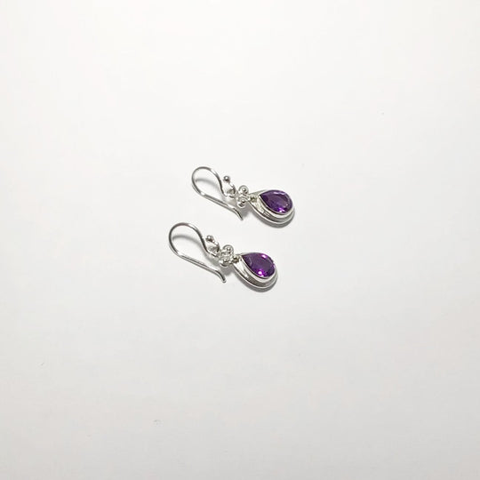 Amethyst Faceted Dangle Earrings - Rocks and Gems Canada