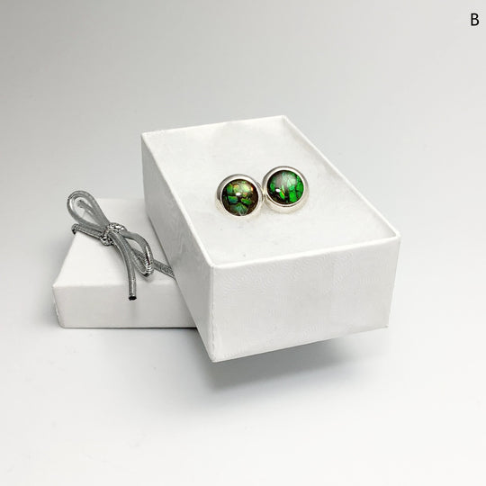 Alberta Ammolite Stud Earrings - Rocks and Gems Canada