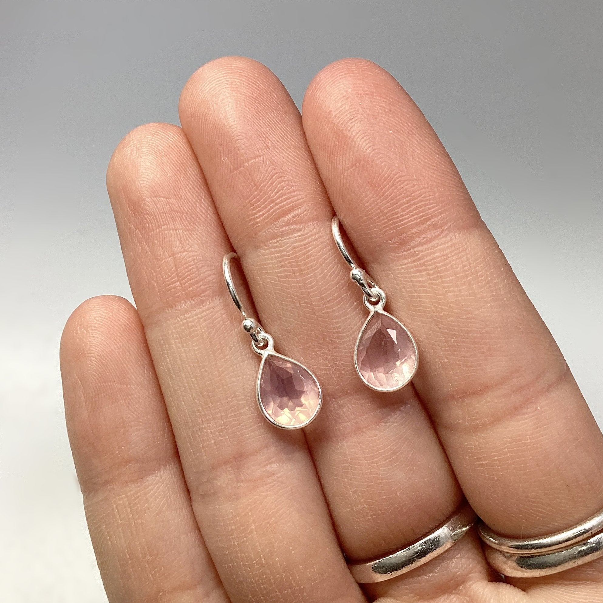 Rose Quartz Dangle Earrings - Rocks and Gems Canada