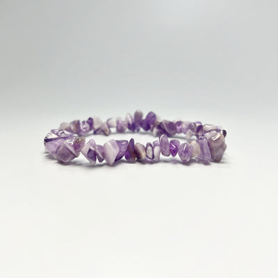 Chevron Amethyst Chip Beaded Bracelet