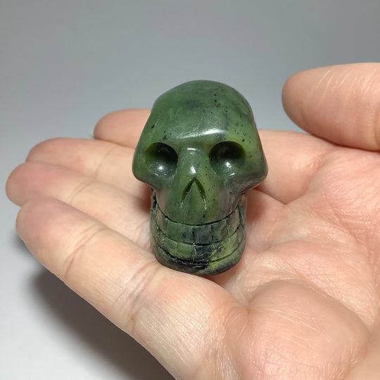 Carved Canadian Jade Skull - Rocks and Gems Canada