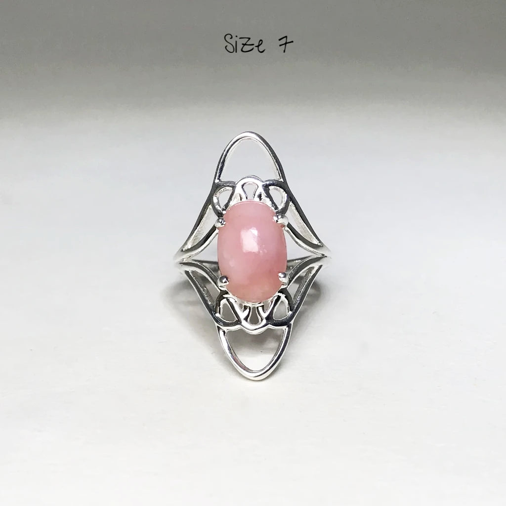 Pink Peruvian Opal Ring - Rocks and Gems Canada